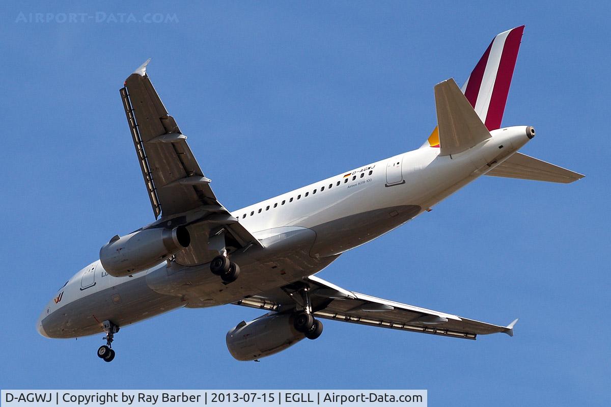 D-AGWJ, 2008 Airbus A319-132 C/N 3375, Airbus A319-132 [3375] (Germanwings) Home~G 15/07/2013. On approach 27R.