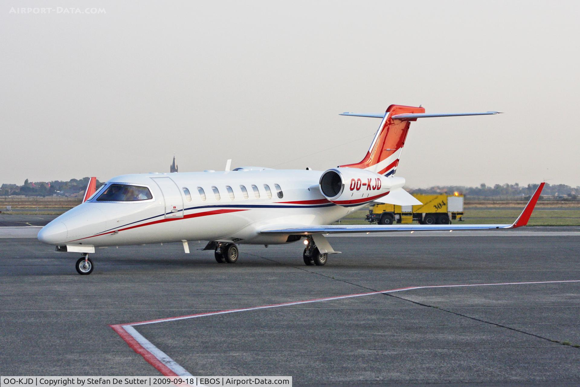 OO-KJD, 2009 Learjet 45 C/N 45-404, Delivery flight from Wichita (USA) via Montreal, Goose-Bay, Keflavik to Ostend. Landing at 18:30LT. Was supposed to be based in Ostend.