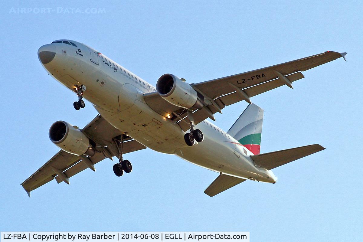 LZ-FBA, 2008 Airbus A319-112 C/N 3564, Airbus A319-112 [3564] (Bulgaria Air) Home~G 08/06/2014. On approach 27R. Revised nose cone.