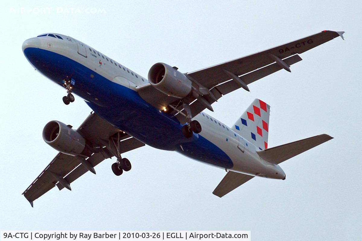 9A-CTG, 1998 Airbus A319-112 C/N 767, Airbus A319-112 [0767] (Croatia Airlines) Home~G 26/03/2010. On approach 27R.