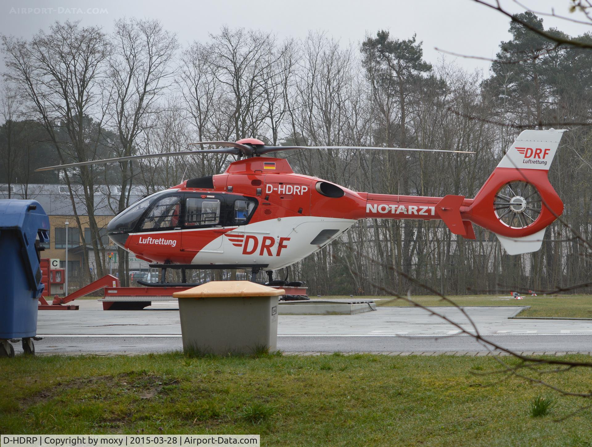 D-HDRP, 2007 Eurocopter EC-135P-2 C/N 0556, Eurocopter EC135 of the DRF Luftrettung at Bad Saarow Hospital, Brandenburg, Germany.