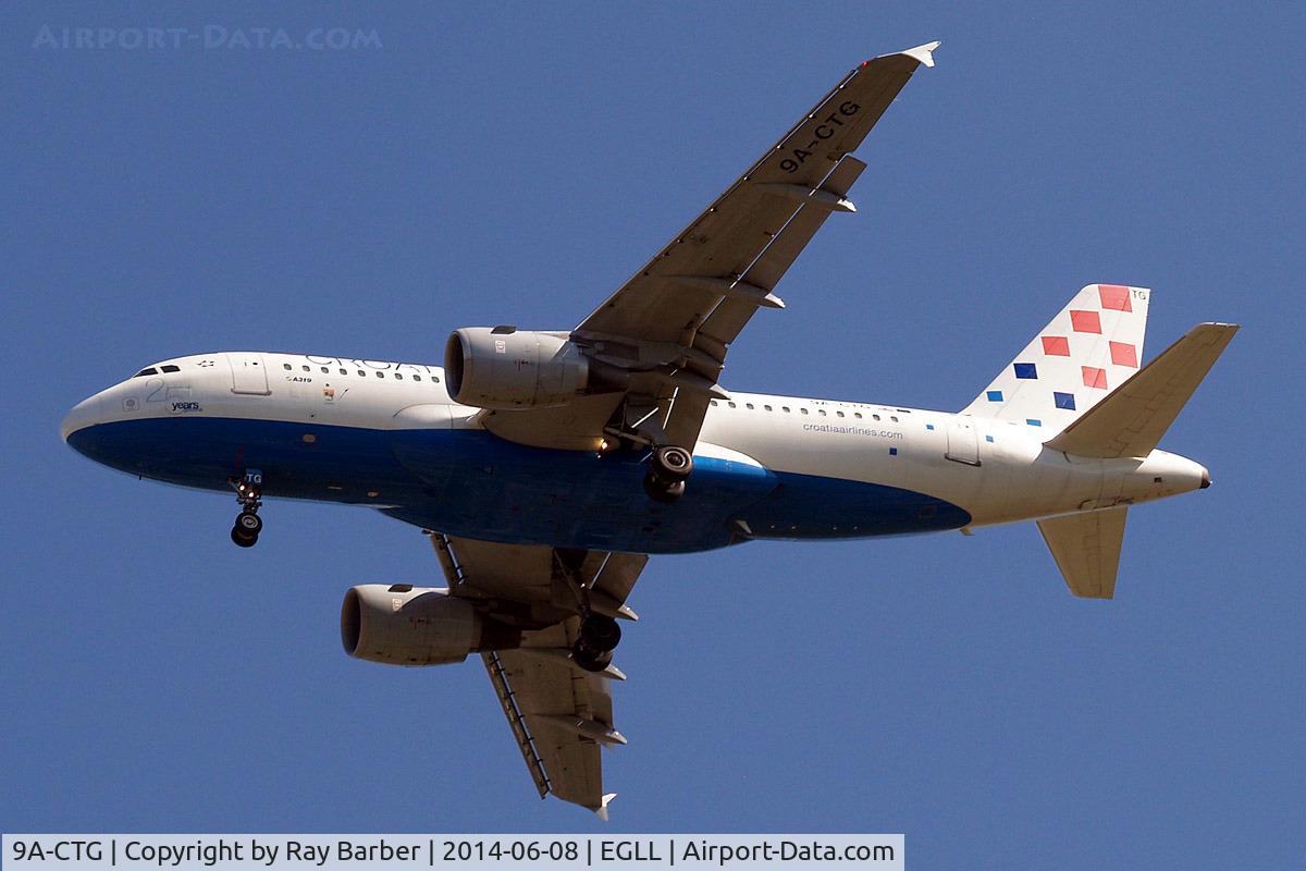 9A-CTG, 1998 Airbus A319-112 C/N 767, Airbus A319-112 [0767] (Croatia Airlines) Home~G 08/06/2014. On approach 27R. 