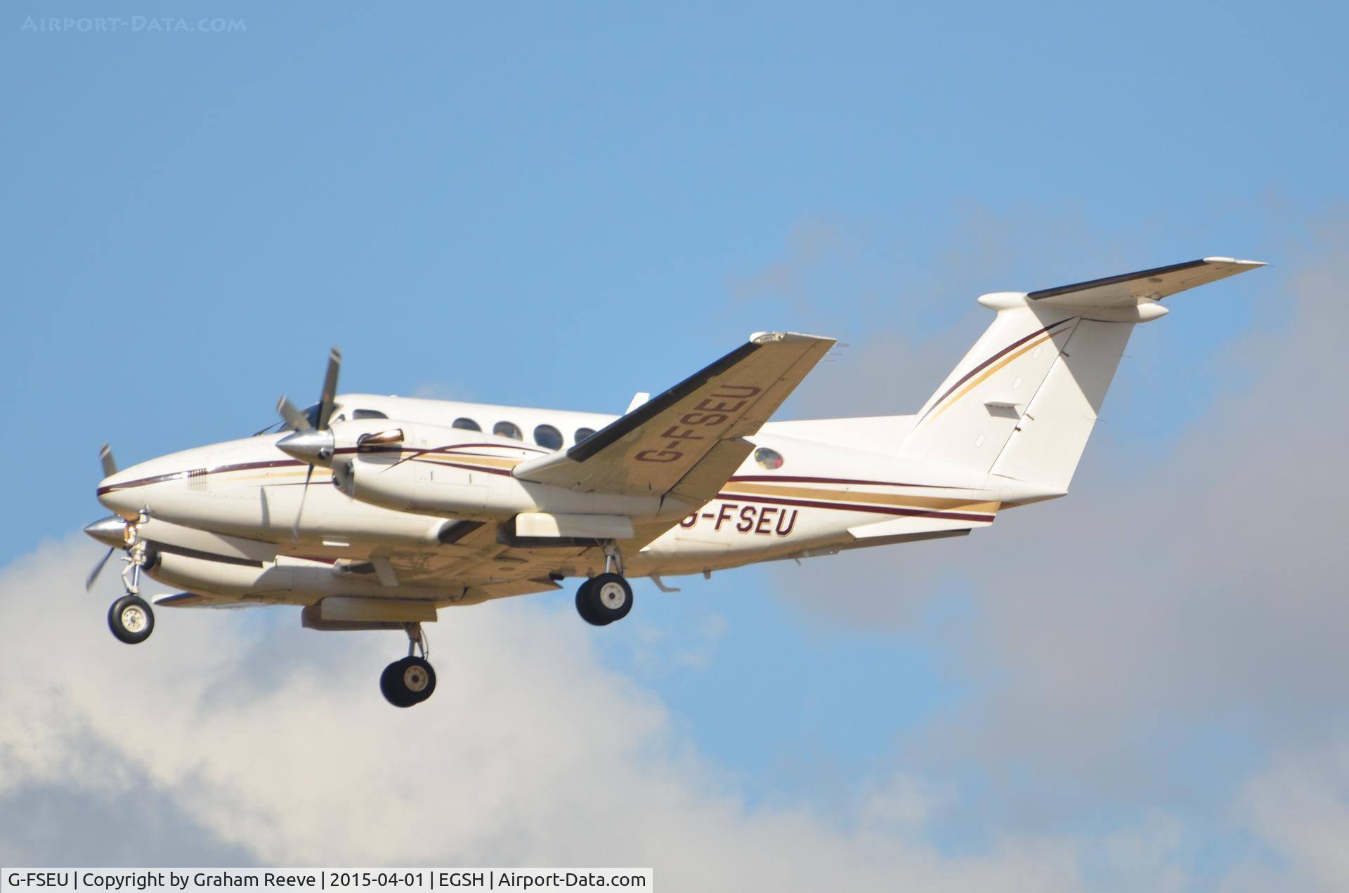 G-FSEU, 1978 Beech B200 Super King Air King Air C/N BB-331, Landing at Norwich.