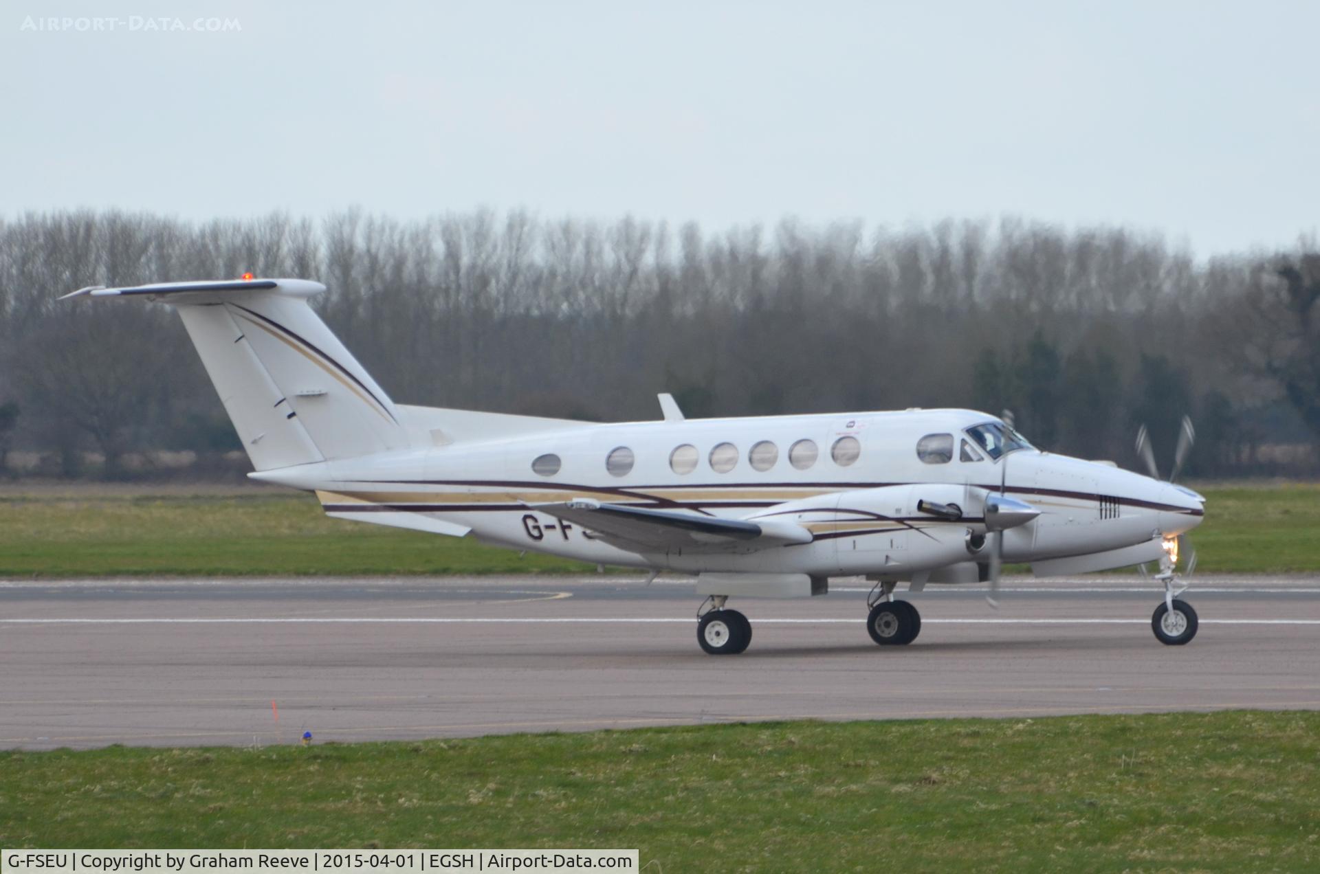 G-FSEU, 1978 Beech B200 Super King Air King Air C/N BB-331, About to depart from Norwich.