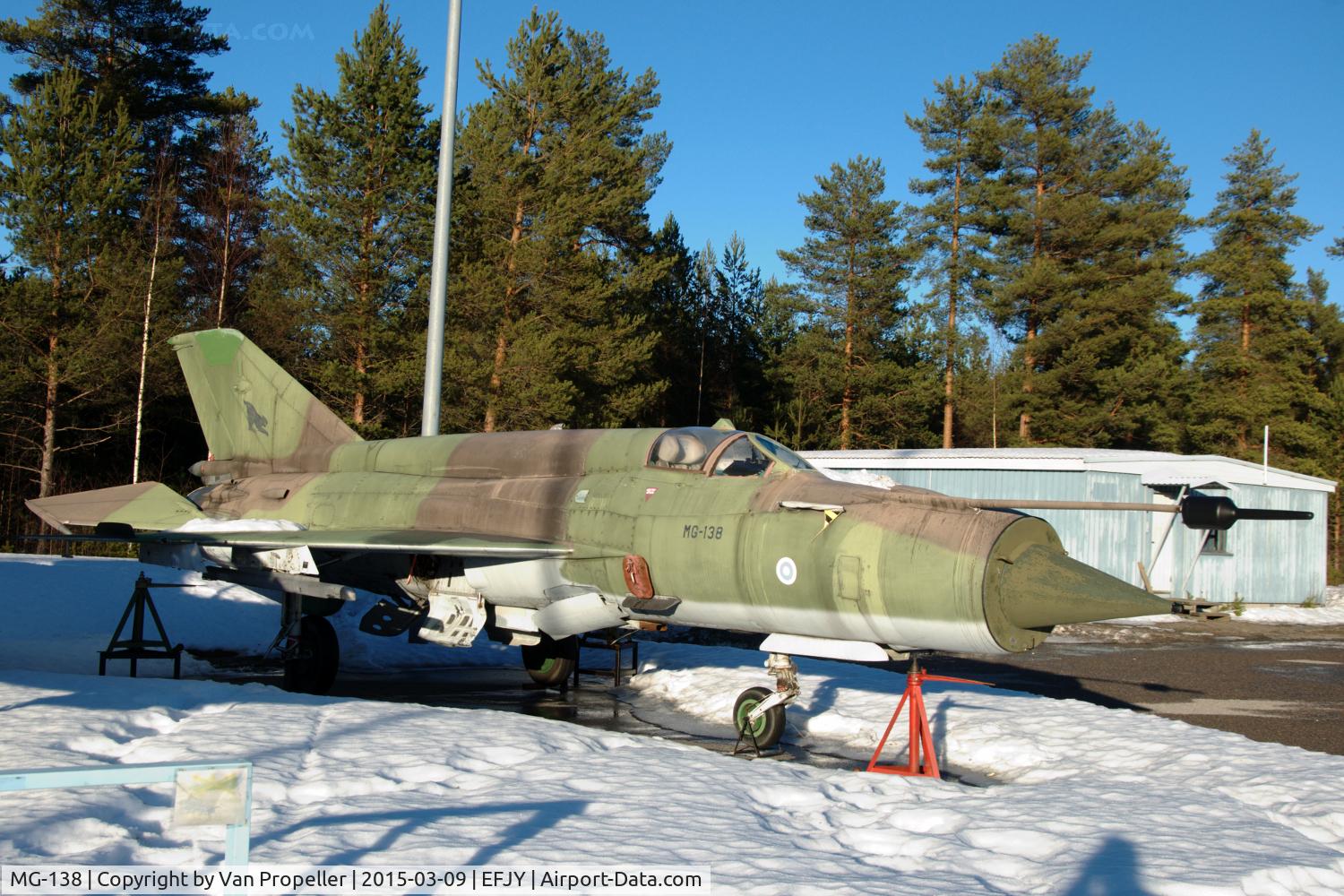 MG-138, Mikoyan-Gurevich MiG-21bis C/N N75084608, MiG-21bis of the Finnish Air Force at the Aviation Museum of Central Finland at Tikkakoski.