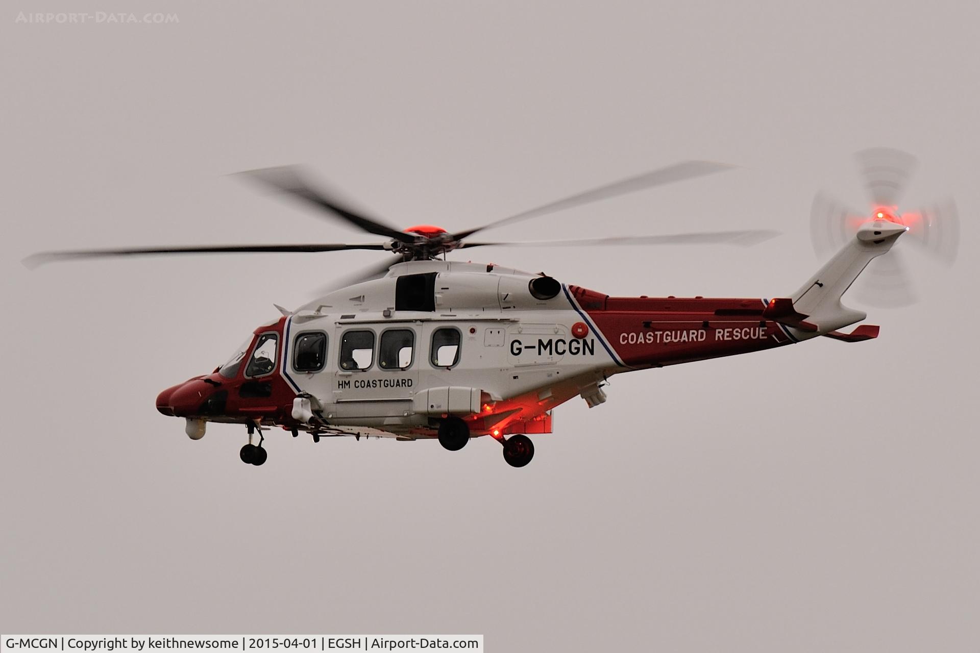 G-MCGN, 2014 AgustaWestland AW-189 C/N 92001, Late evening landing.
