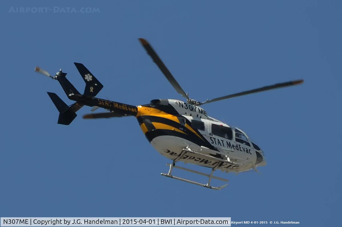 N307ME, Eurocopter-Kawasaki EC-145 (BK-117C-2) C/N 9100, Over BWI