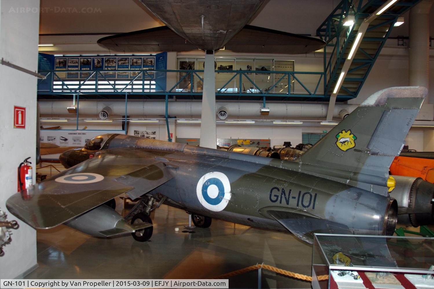GN-101, Folland Gnat F.1 (Fo-141) C/N FL8, Folland Gnat F.1 fighter of the Finnish Air Force preserved in the Aviation Museum of Central Finland at Tikkakoski.