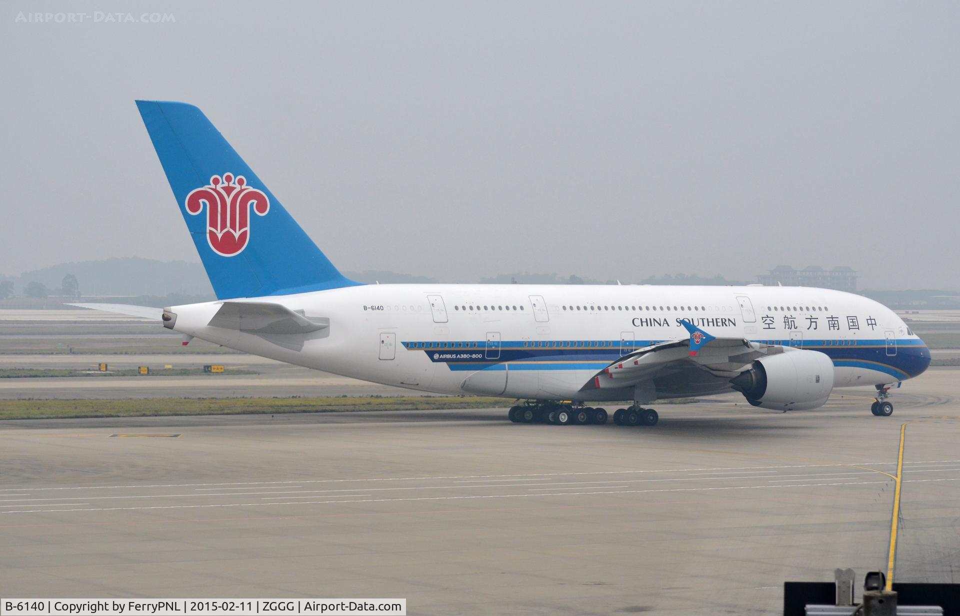 B-6140, 2012 Airbus A380-841 C/N 120, China Southern A388 about to depart for LAX