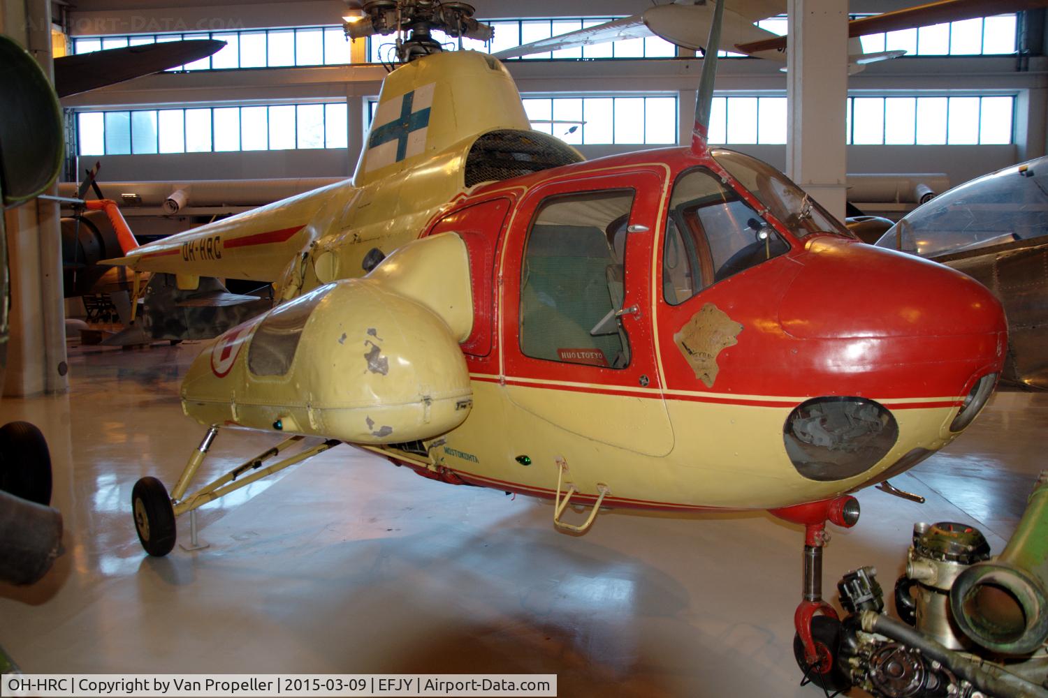 OH-HRC, Mil Mi-1 Hare C/N 96801181, Mil Mi-1 preserved in the Aviation Museum of Central Finland at Tikkakoski. It was previously used by the Rajavartiolaitos (Finnish Border Guard).