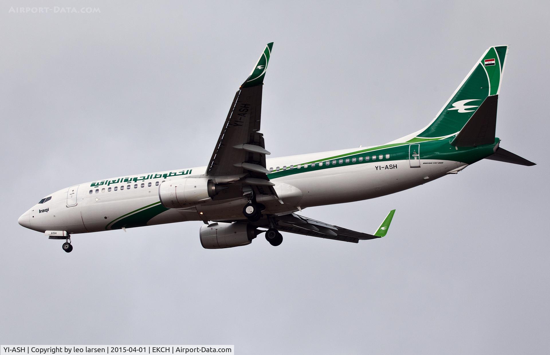 YI-ASH, 2014 Boeing 737-81Z C/N 40076, Copenhagen app to R-30