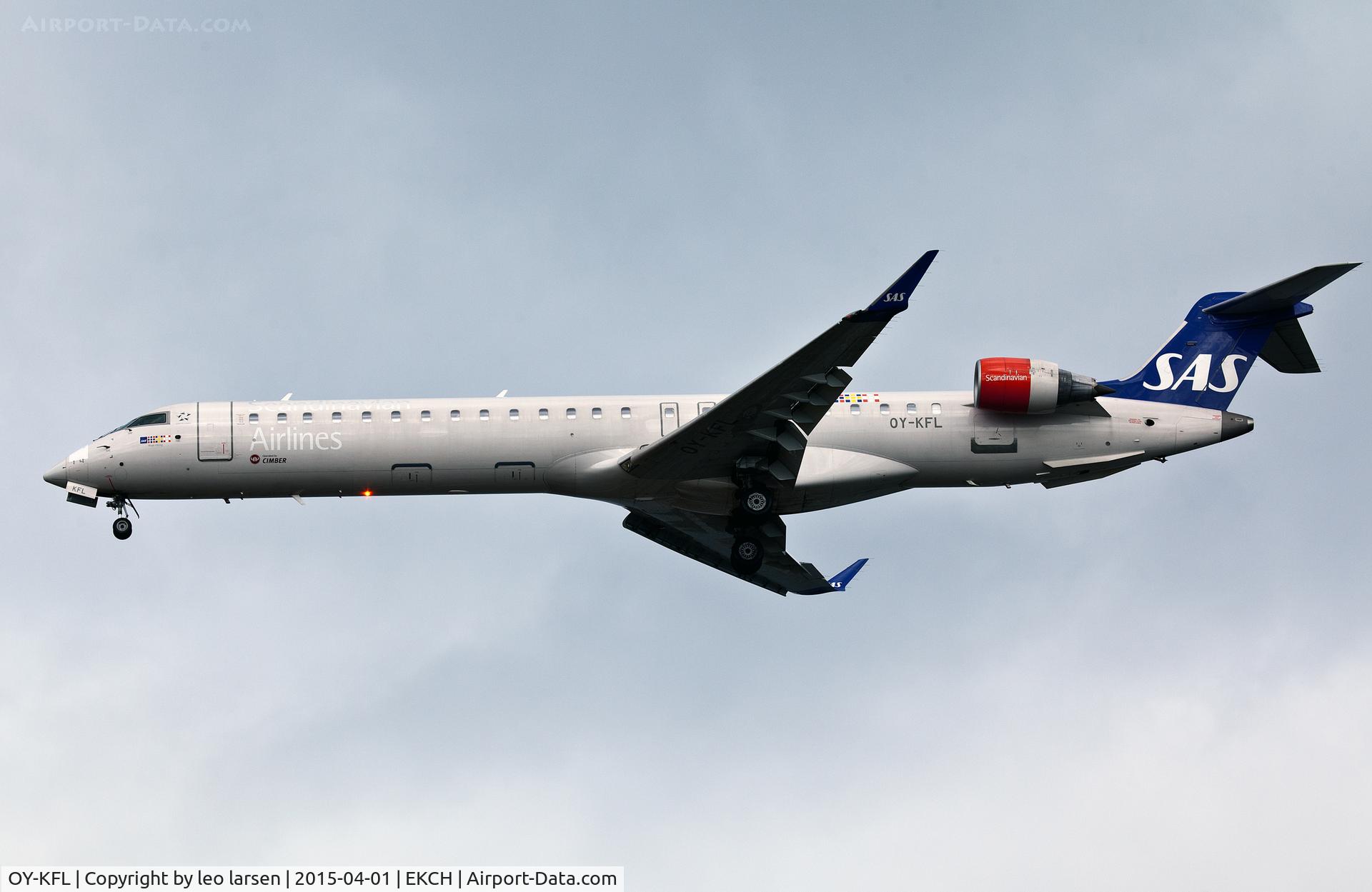 OY-KFL, 2009 Bombardier CRJ-900 NG (CL-600-2D24) C/N 15246, Copenhagen 1.4.15 with operated by Cimber stickers.