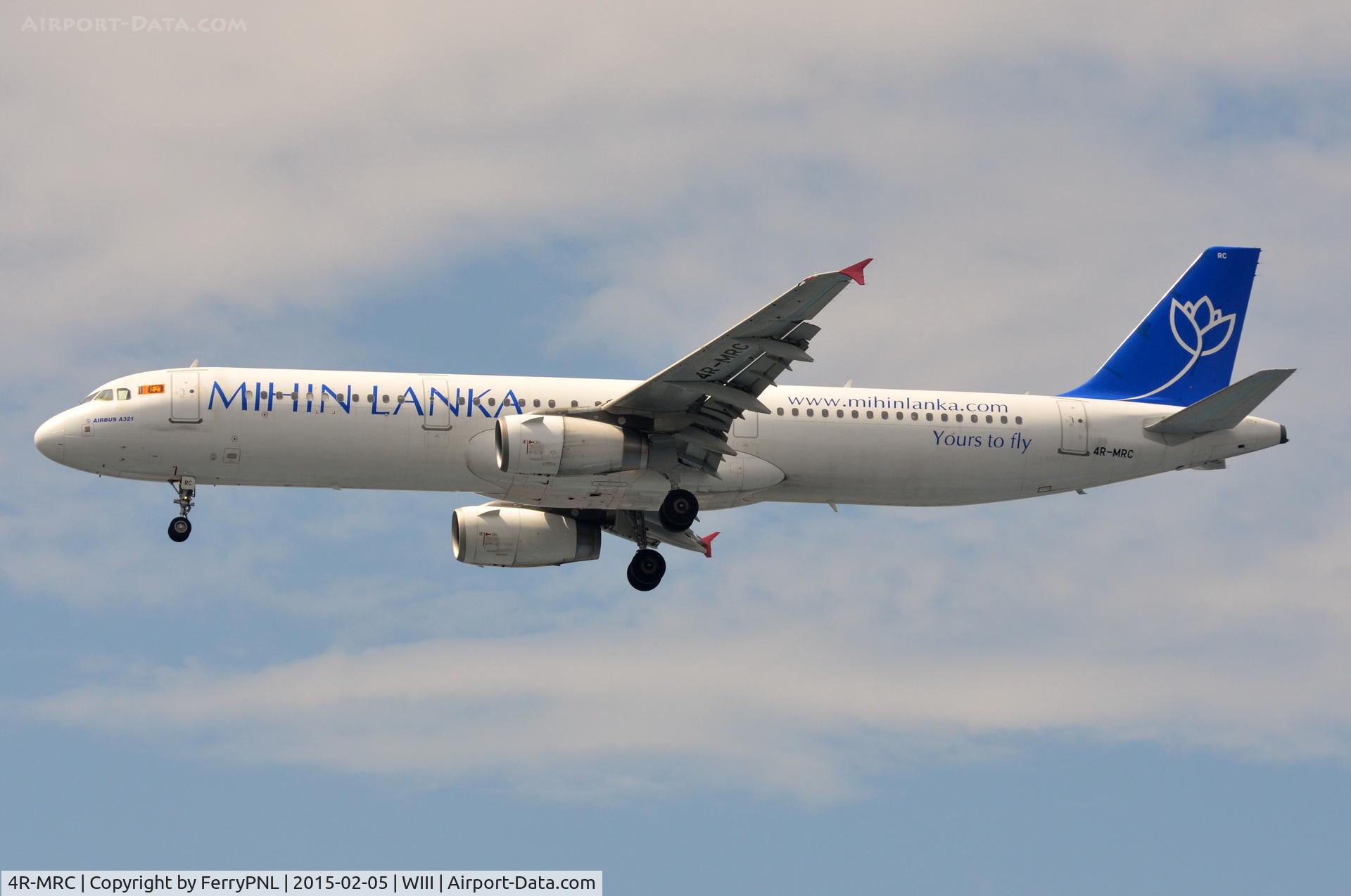 4R-MRC, 2007 Airbus A321-231 C/N 3106, Mihin Lanka A321 landing.