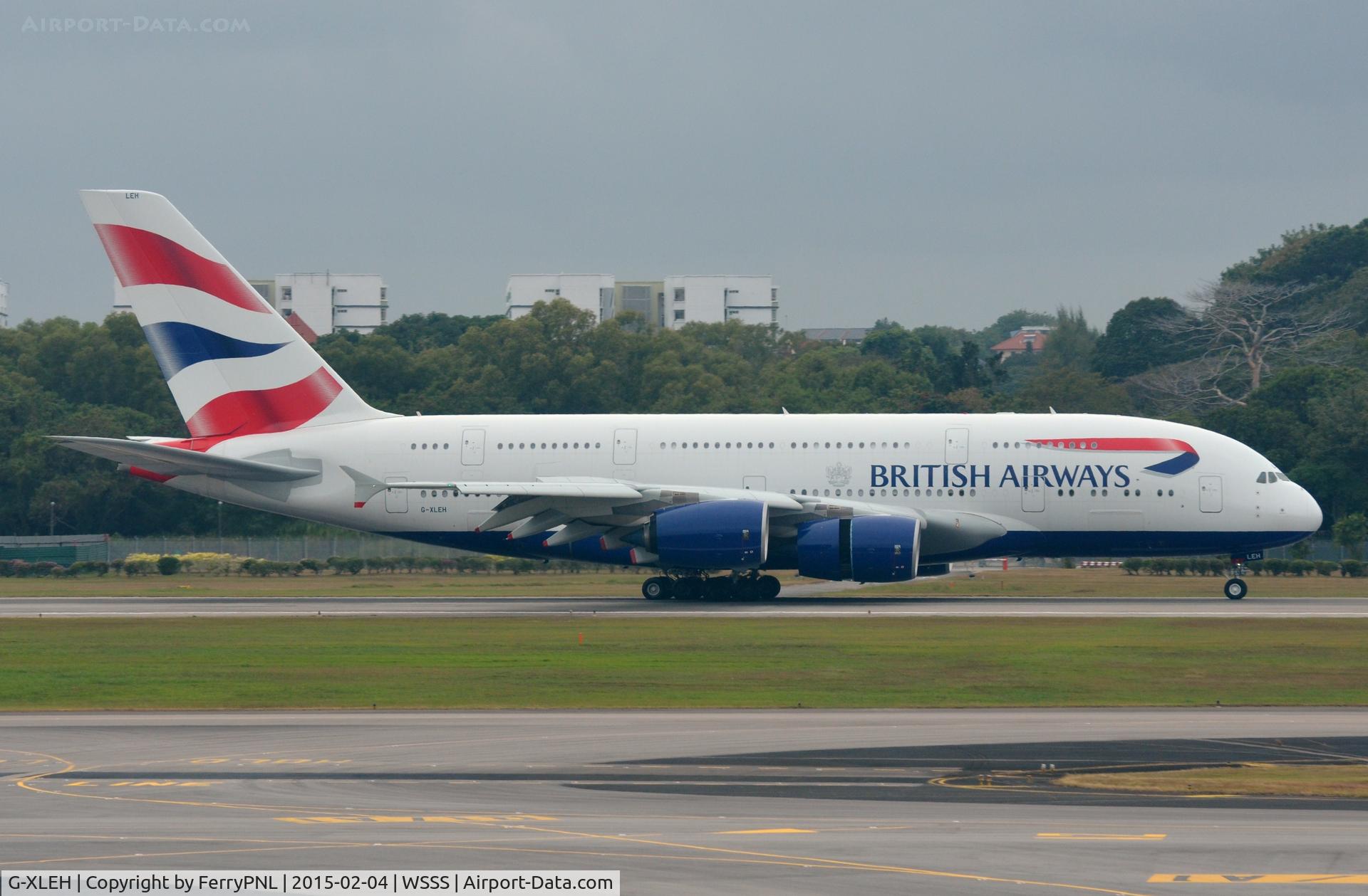 G-XLEH, 2014 Airbus A380-841 C/N 163, Speedbird A388 landing in SIN