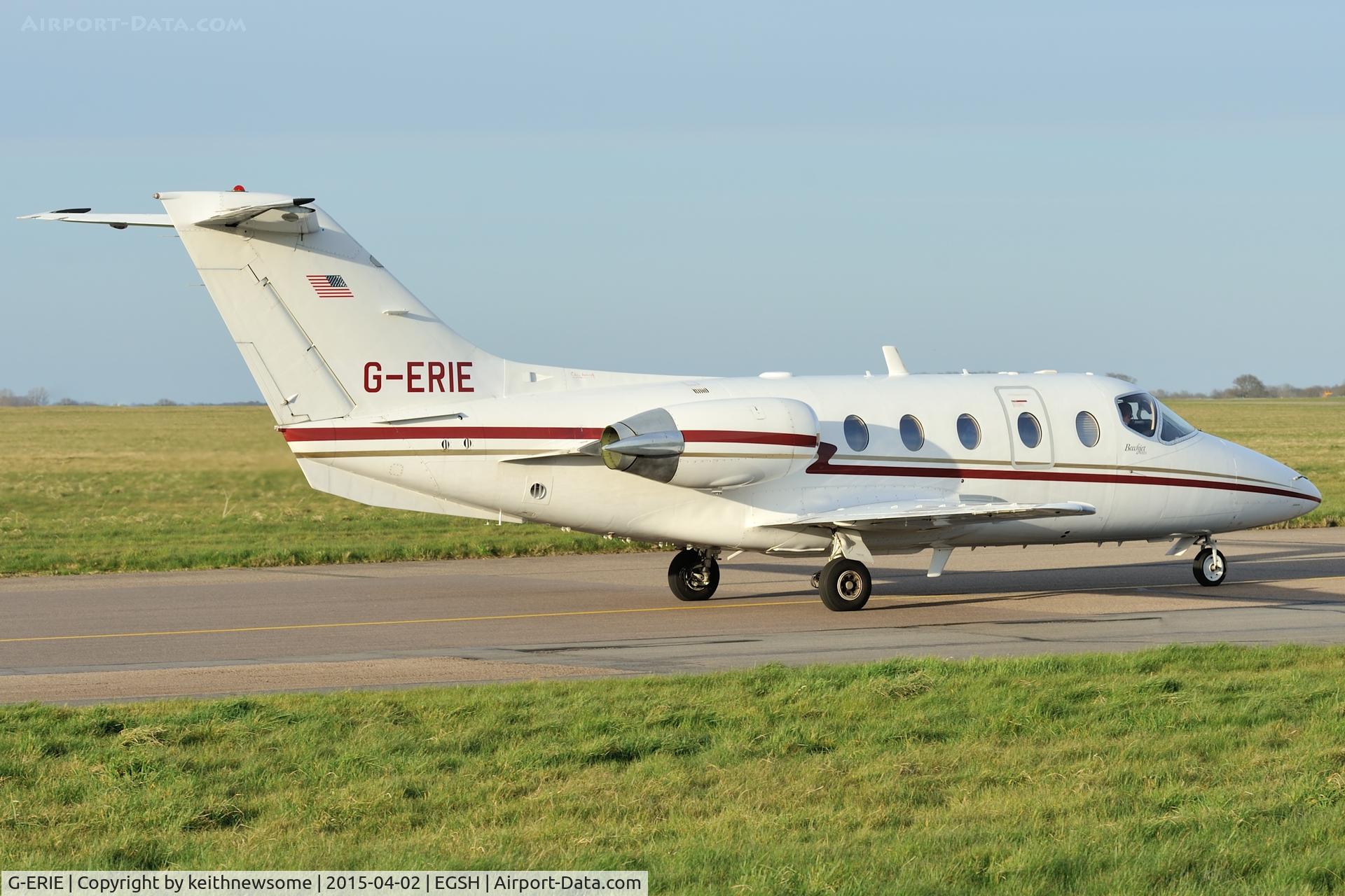 G-ERIE, 1996 Raytheon Beechjet 400A C/N RK-120, Evening leaving.
