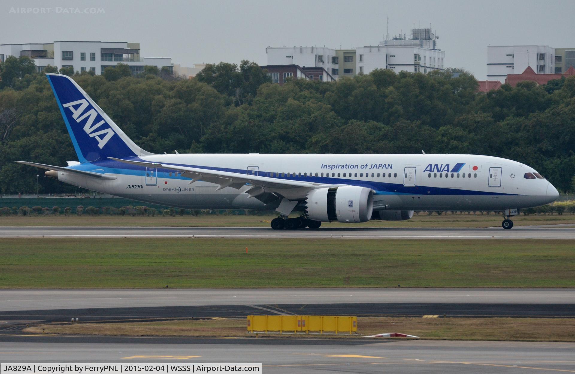 JA829A, 2014 Boeing 787-8 Dreamliner Dreamliner C/N 34520, ANA B788 landing in SIN