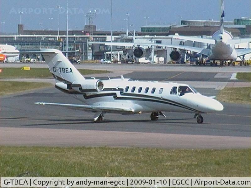 G-TBEA, 2003 Cessna 525A CitationJet CJ2 C/N 525A-0191, taxing out from the landmark ex ramp taxing for takeoff