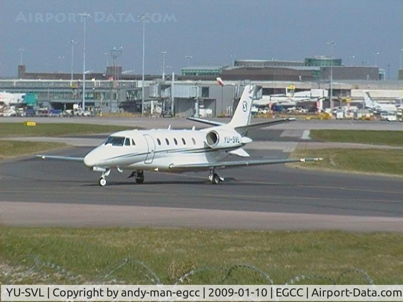 YU-SVL, 2008 Cessna 560XL Citation XLS C/N 560-5772, just turning onto the taxi way of landmark exc ramp