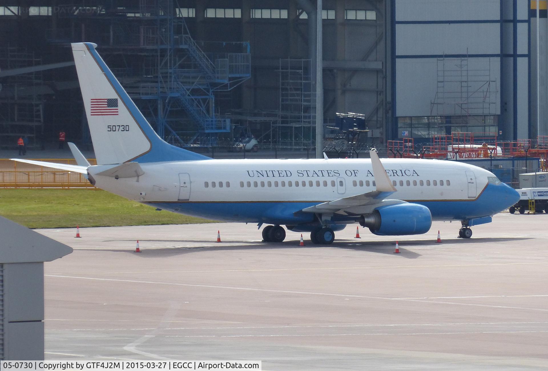 05-0730, 2006 Boeing C-40C Clipper (737-7BC BBJ) C/N 34807, 05-0730  USAF-73AS /AFRC at Manchester 27.3.15