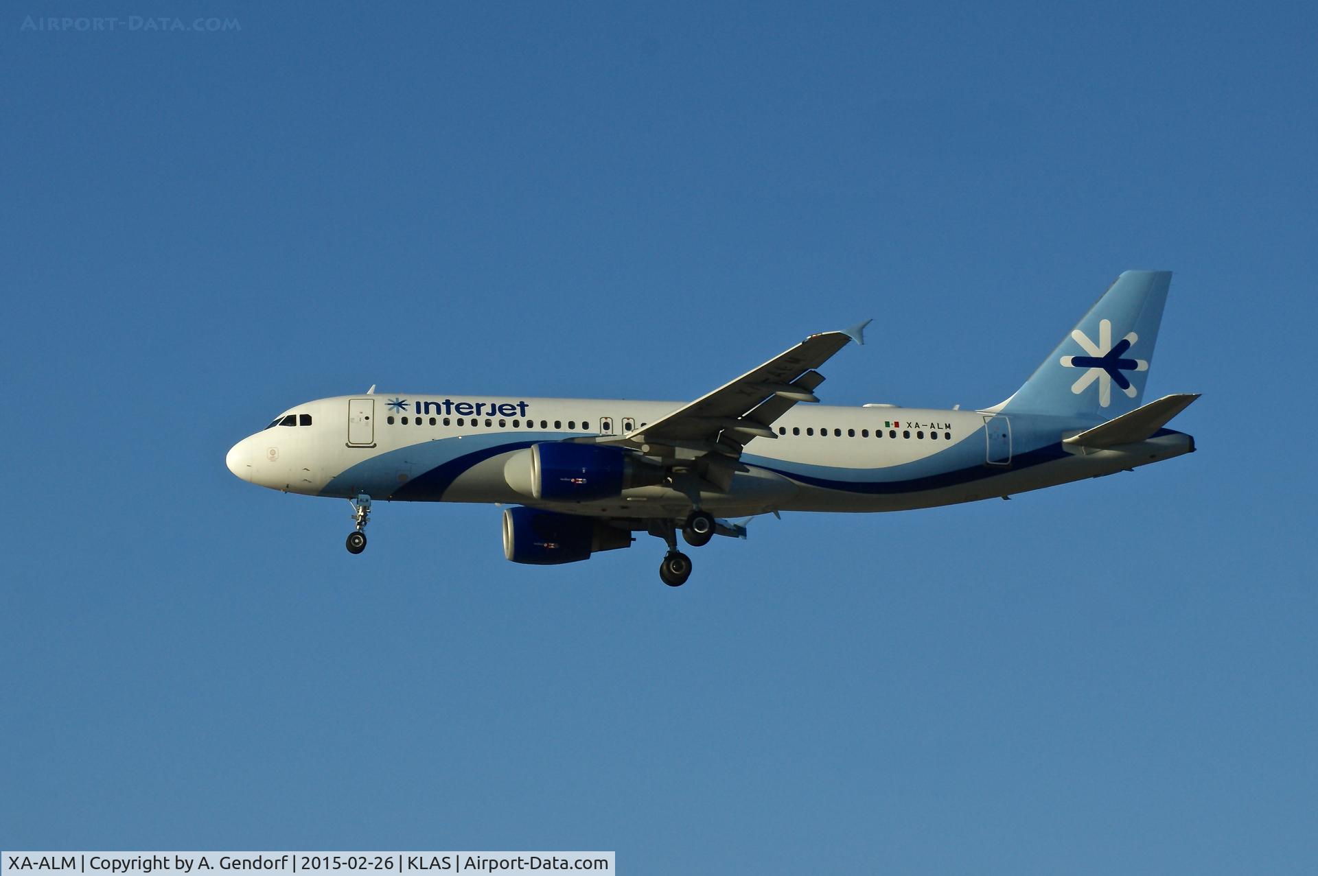 XA-ALM, 2000 Airbus A320-214 C/N 1308, Interjet, seen here on short finals at Las Vegas Int'l(KLAS)