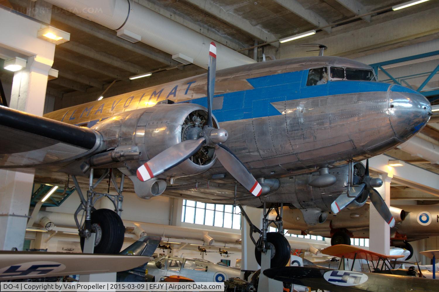 DO-4, 1943 Douglas C-47A Skytrain C/N 25515, Douglas C-47A of the Finnish Air Force preserved in the Aviation Museum of Central Finland at Tikkakoski.