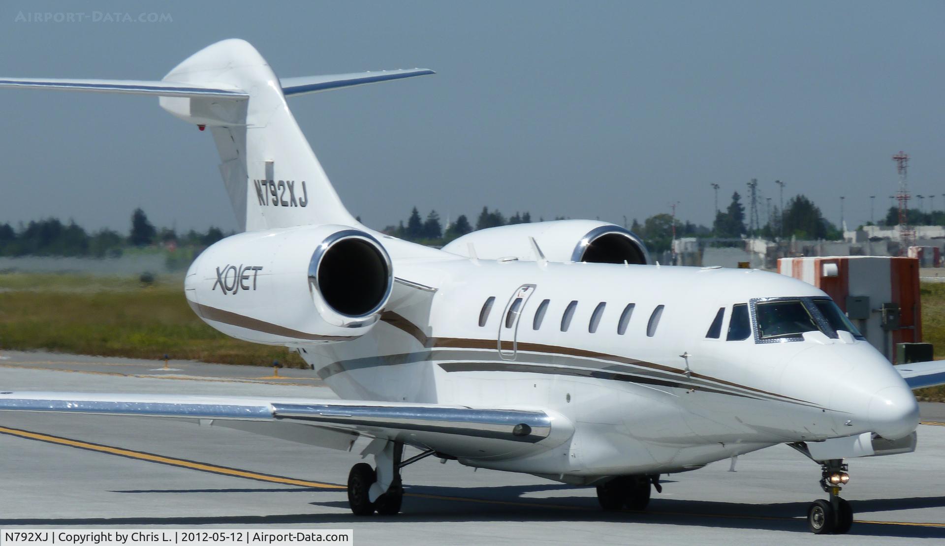 N792XJ, 2008 Cessna 750 Citation X Citation X C/N 750-0292, A nice 2008 Cessna Citation X taxing to 30L at San Jose International.