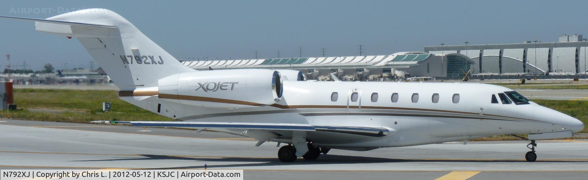 N792XJ, 2008 Cessna 750 Citation X Citation X C/N 750-0292, A nice 2008 Cessna Citation X taxing to 30L at San Jose International.