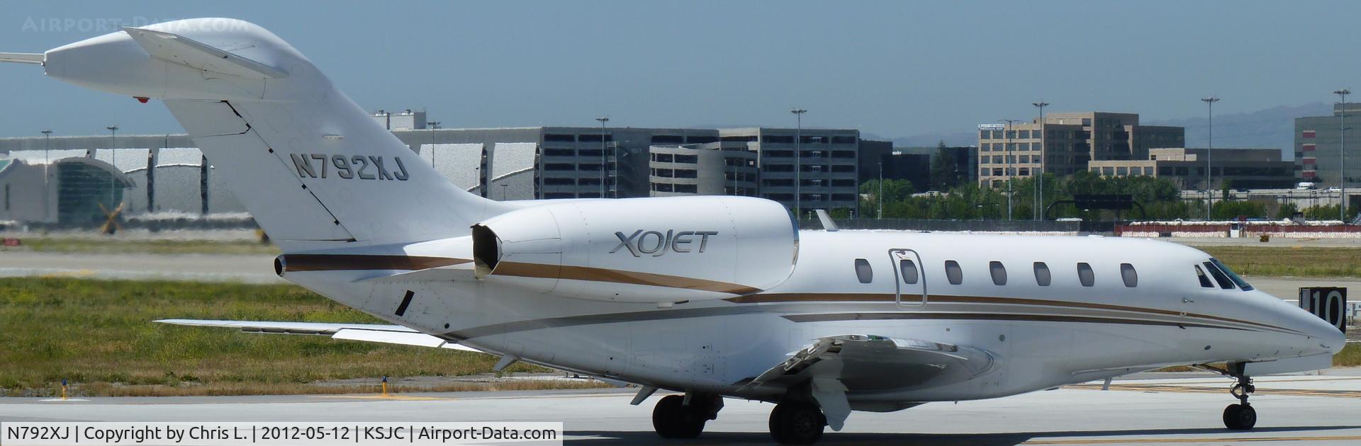 N792XJ, 2008 Cessna 750 Citation X Citation X C/N 750-0292, A nice 2008 Cessna Citation X taxing to 30L at San Jose International.