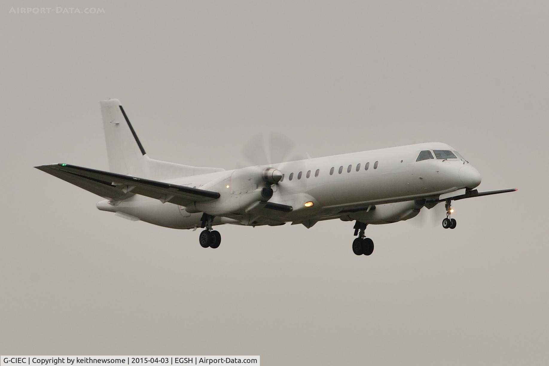 G-CIEC, 1996 Saab 2000 C/N 2000-037, Landing from Aberdeen.