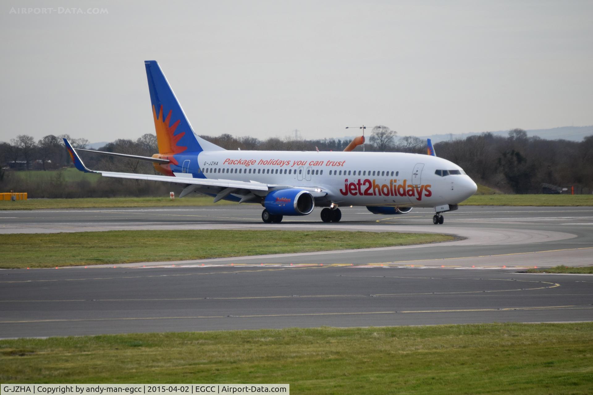 G-JZHA, 2001 Boeing 737-8K5 C/N 30417, just depted the runway now taxing to go to its stand

photo taken from the AVP