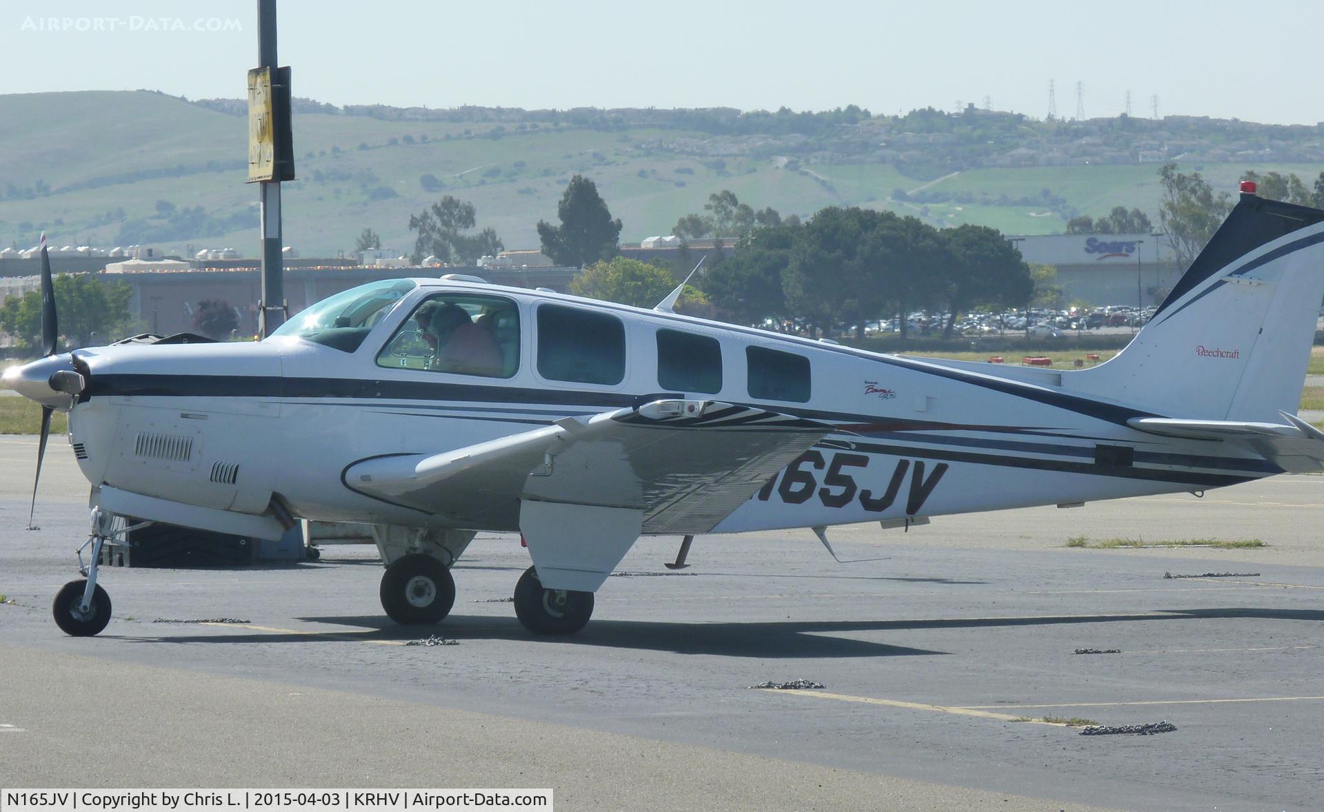 N165JV, 1998 Raytheon Aircraft Company A36 Bonanza C/N E-3180, A beautiful transient 1998 Bonanza A36 getting ready for a VFR departure from Reid-Hilview.