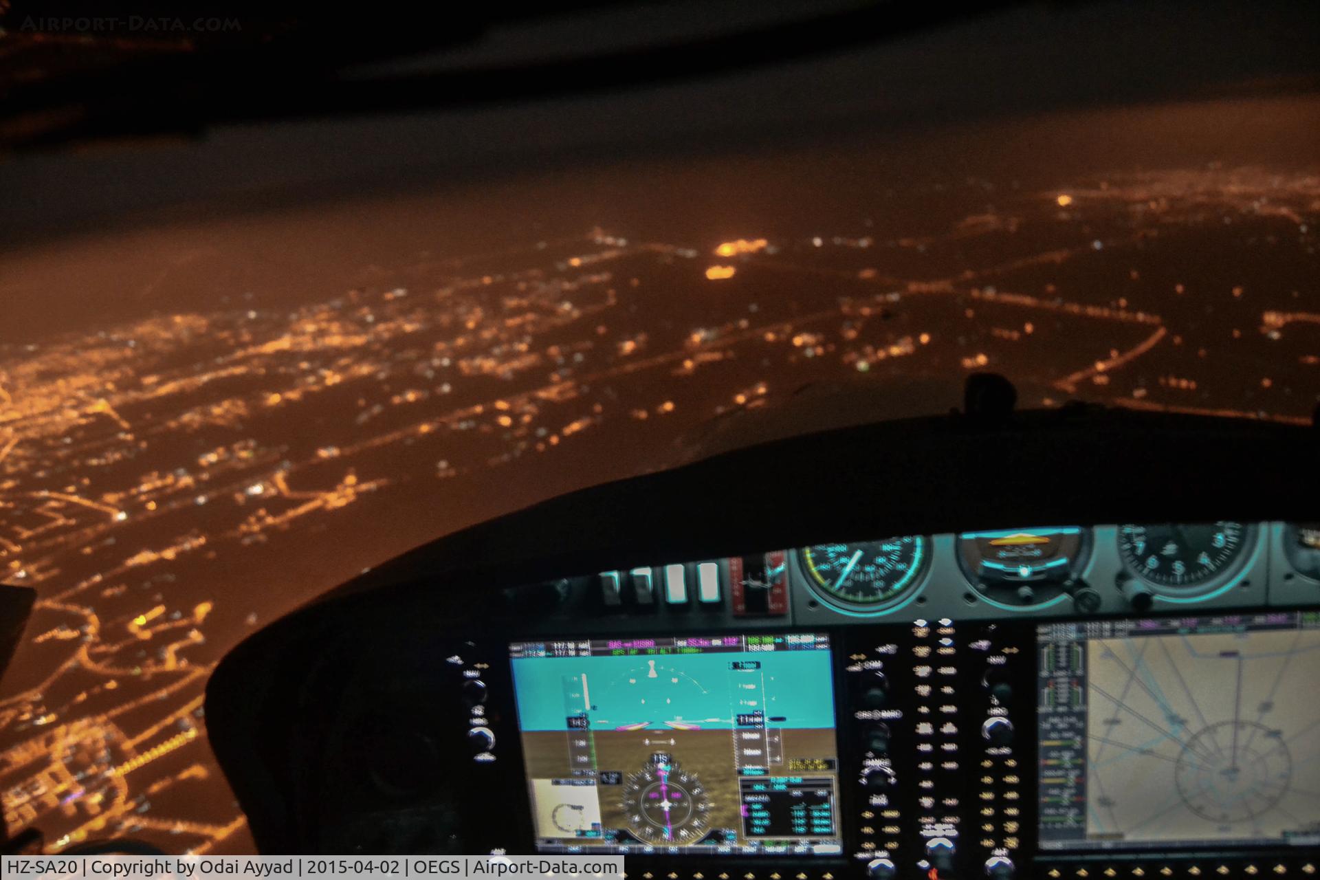 HZ-SA20, Diamond DA-42NG Twin Star C/N 42.NO41, in flight over Gassim City to Riyadh