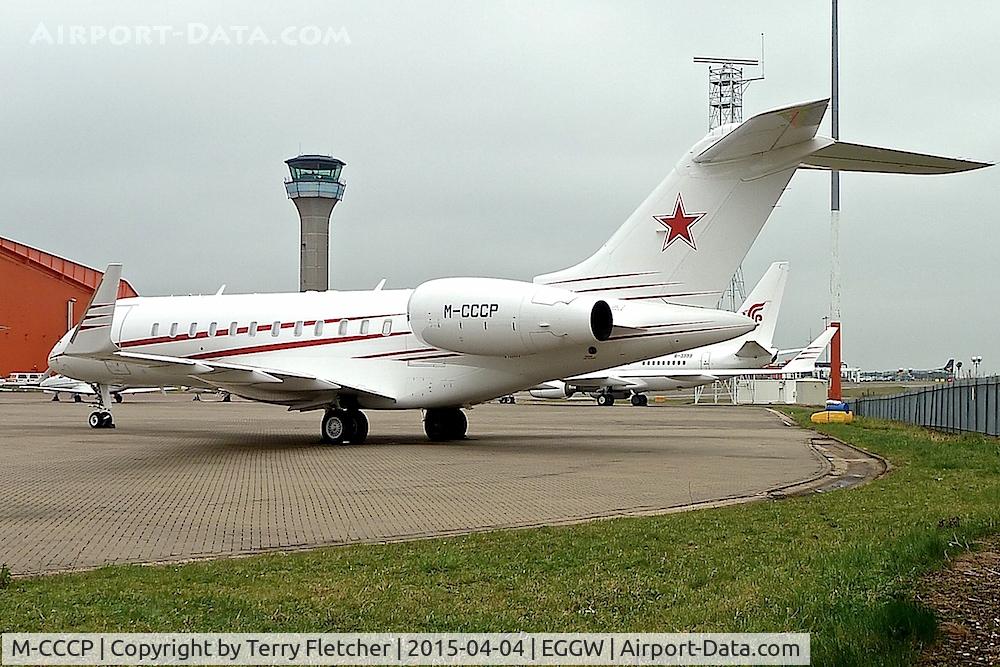 M-CCCP, 2010 Bombardier Global 5000 (BD-700-1A11) C/N 9418, At Luton in April 2015