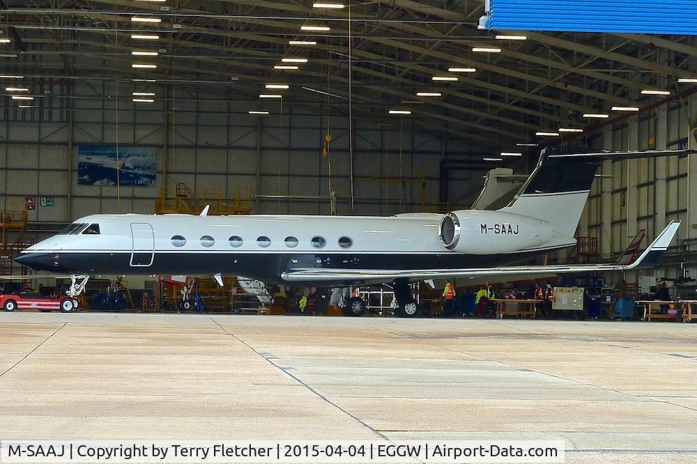 M-SAAJ, 2010 Gulfstream Aerospace GV-SP (G550) C/N 5301, At Luton