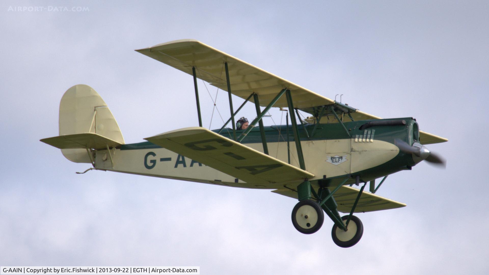 G-AAIN, 1934 Parnall Elf II C/N J.6, 42. G-AAIN at the Shuttleworth Uncovered Air Display, Sept. 2013