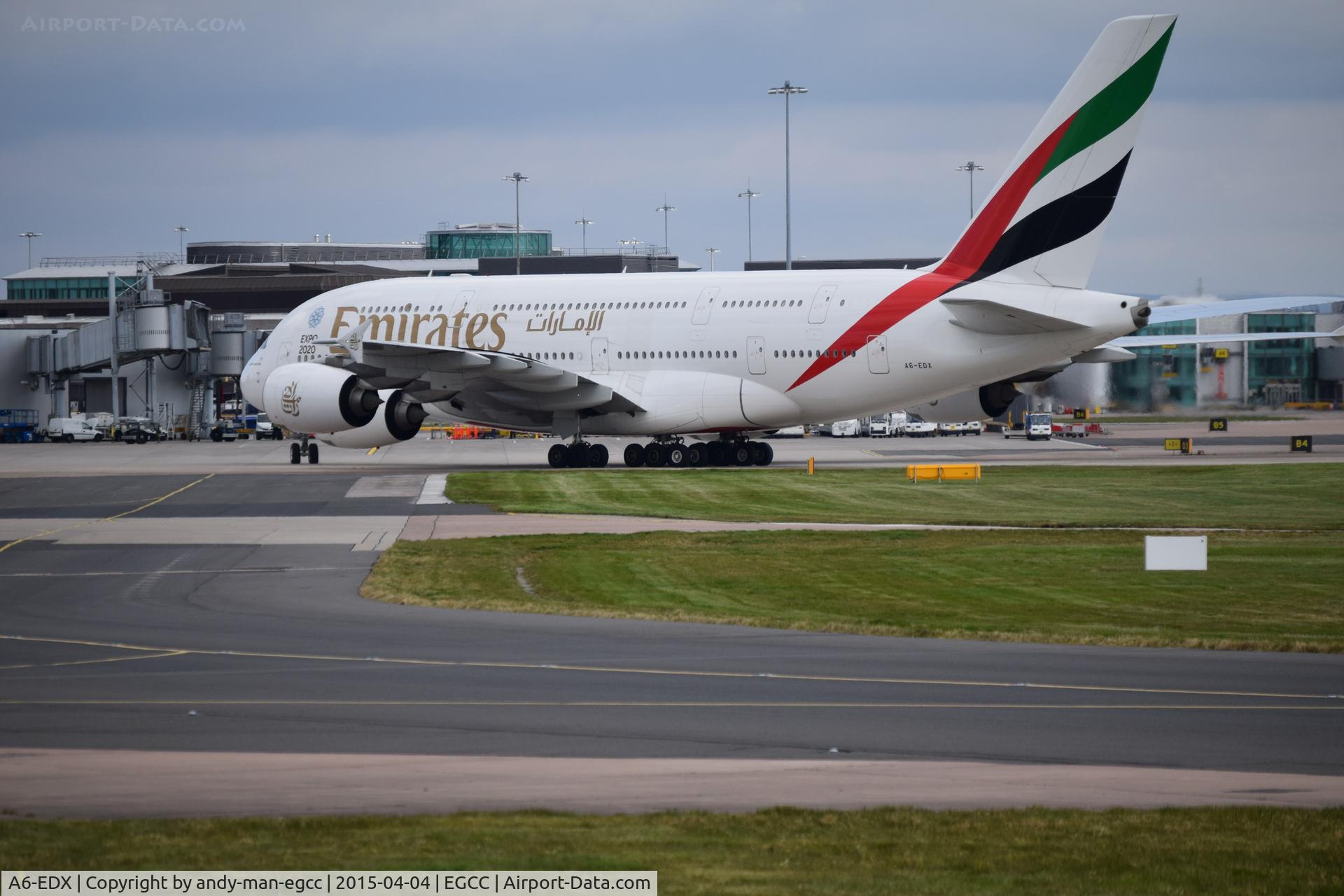 A6-EDX, 2012 Airbus A380-861 C/N 105, not far to go ot its stand/gate

photo taken from the AVP