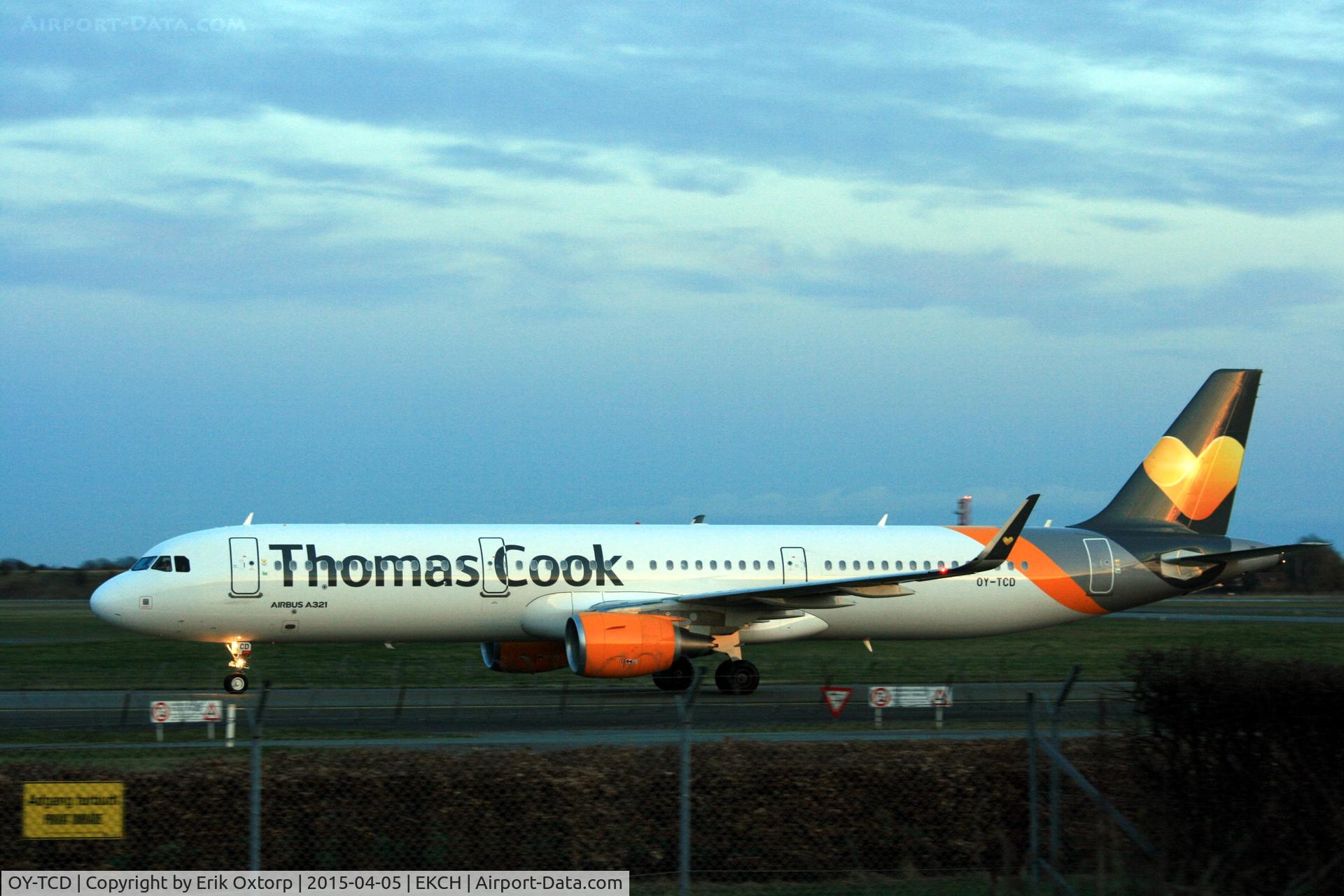 OY-TCD, 2014 Airbus A321-211 C/N 6314, OY-TCD, just arrived rw 04L.