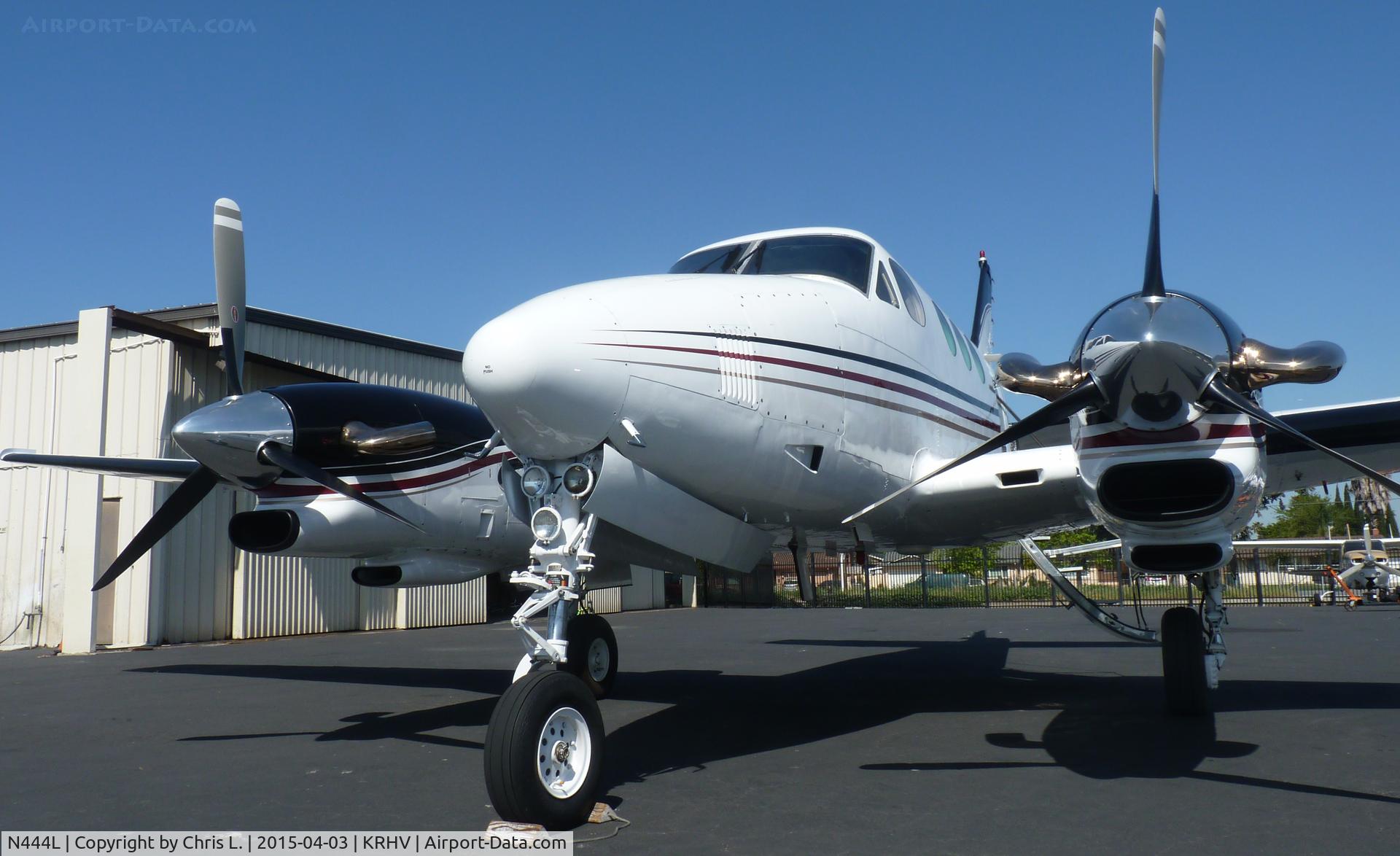 N444L, 1980 Beech E90 King Air C/N LW-344, A transient 1908 King Air E90 getting ready for departure just after being sold by Lafferty Aircraft Sales. This was the last time this plane will ever be at Reid Hillview Airport so I took a LOT of pictures before it left.