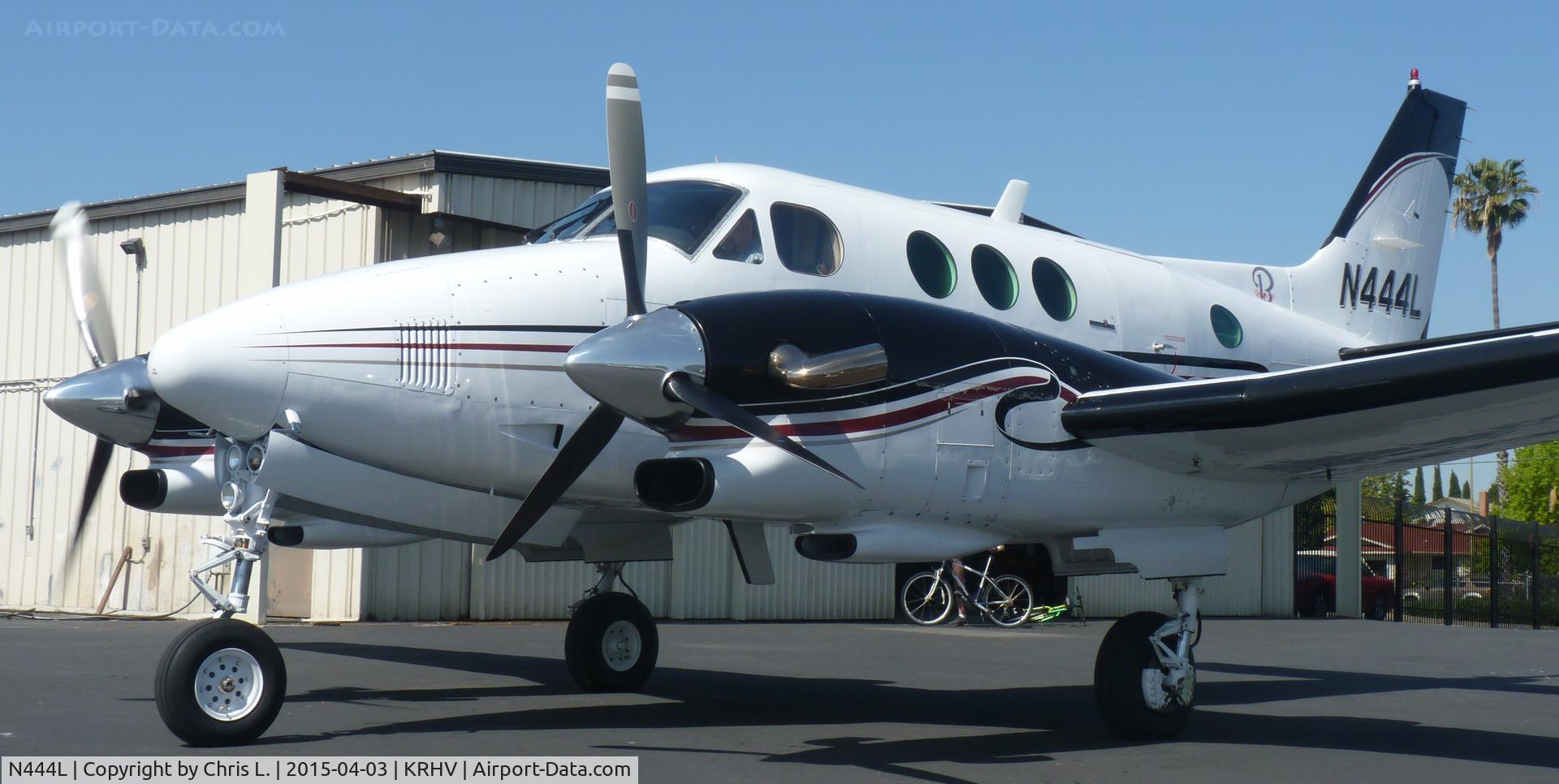 N444L, 1980 Beech E90 King Air C/N LW-344, A transient 1980 King Air E90 getting ready for departure just after being sold by Lafferty Aircraft Sales. This was the last time this plane will ever be at Reid Hillview Airport so I took a LOT of pictures before it left.