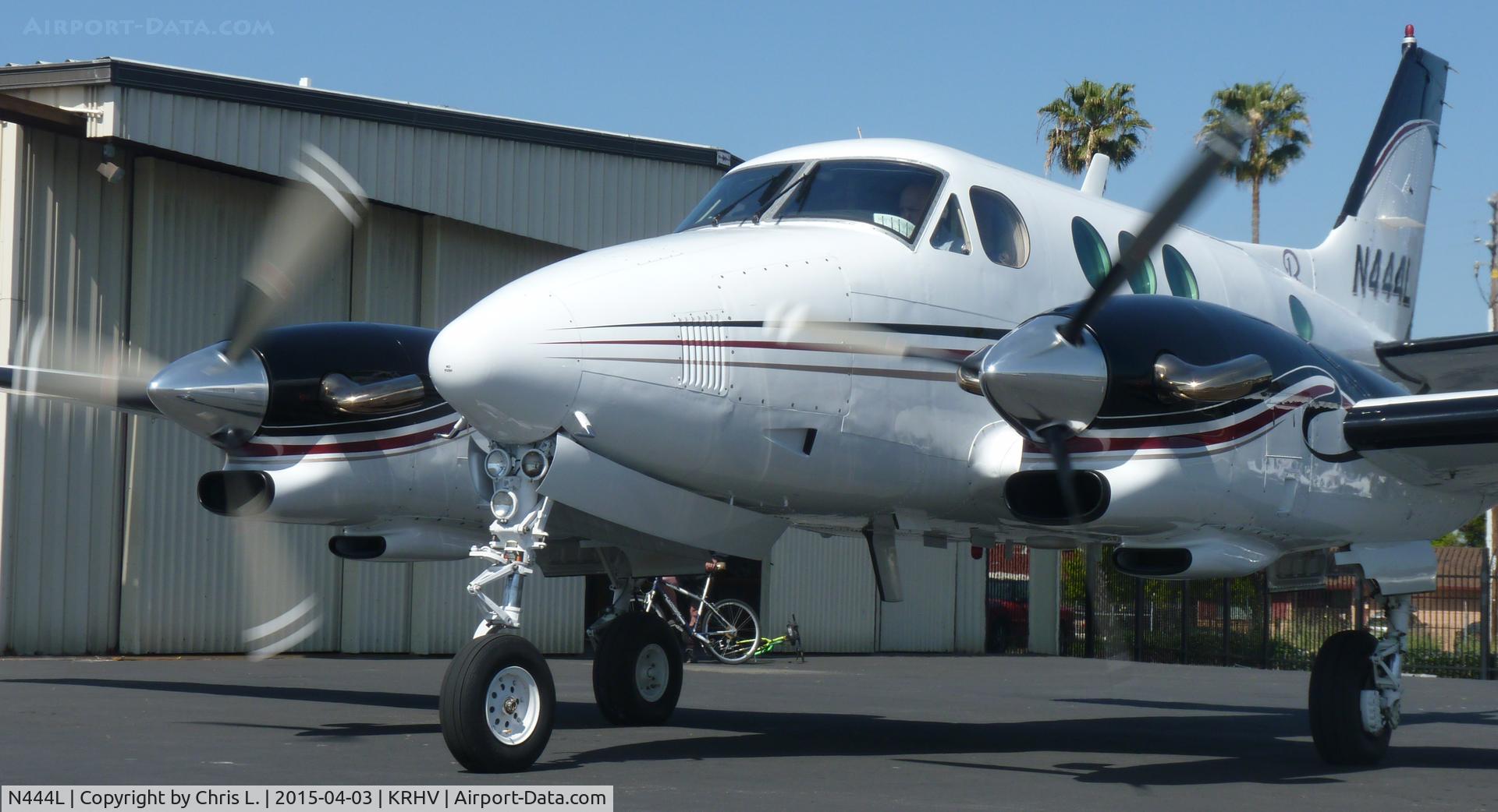 N444L, 1980 Beech E90 King Air C/N LW-344, A transient 1980 King Air E90 getting ready for departure just after being sold by Lafferty Aircraft Sales. This was the last time this plane will ever be at Reid Hillview Airport so I took a LOT of pictures before it left.