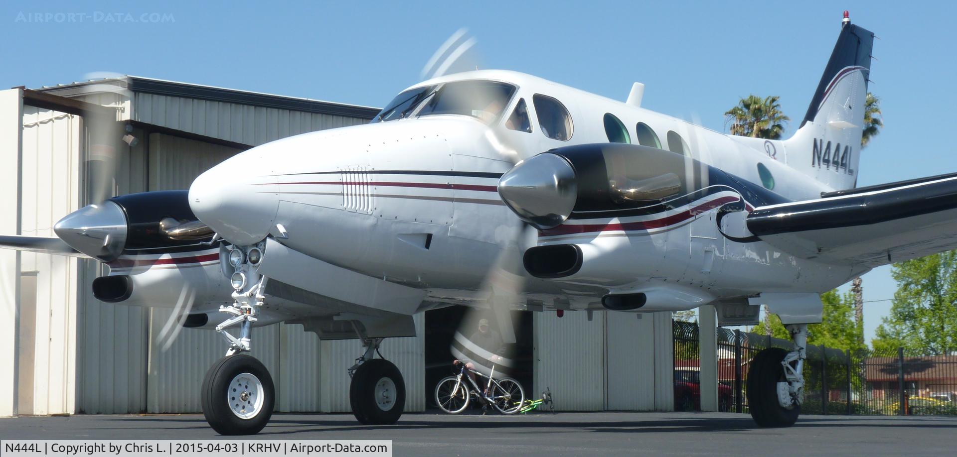 N444L, 1980 Beech E90 King Air C/N LW-344, A transient 1980 King Air E90 getting ready for departure just after being sold by Lafferty Aircraft Sales. This was the last time this plane will ever be at Reid Hillview Airport so I took a LOT of pictures before it left.