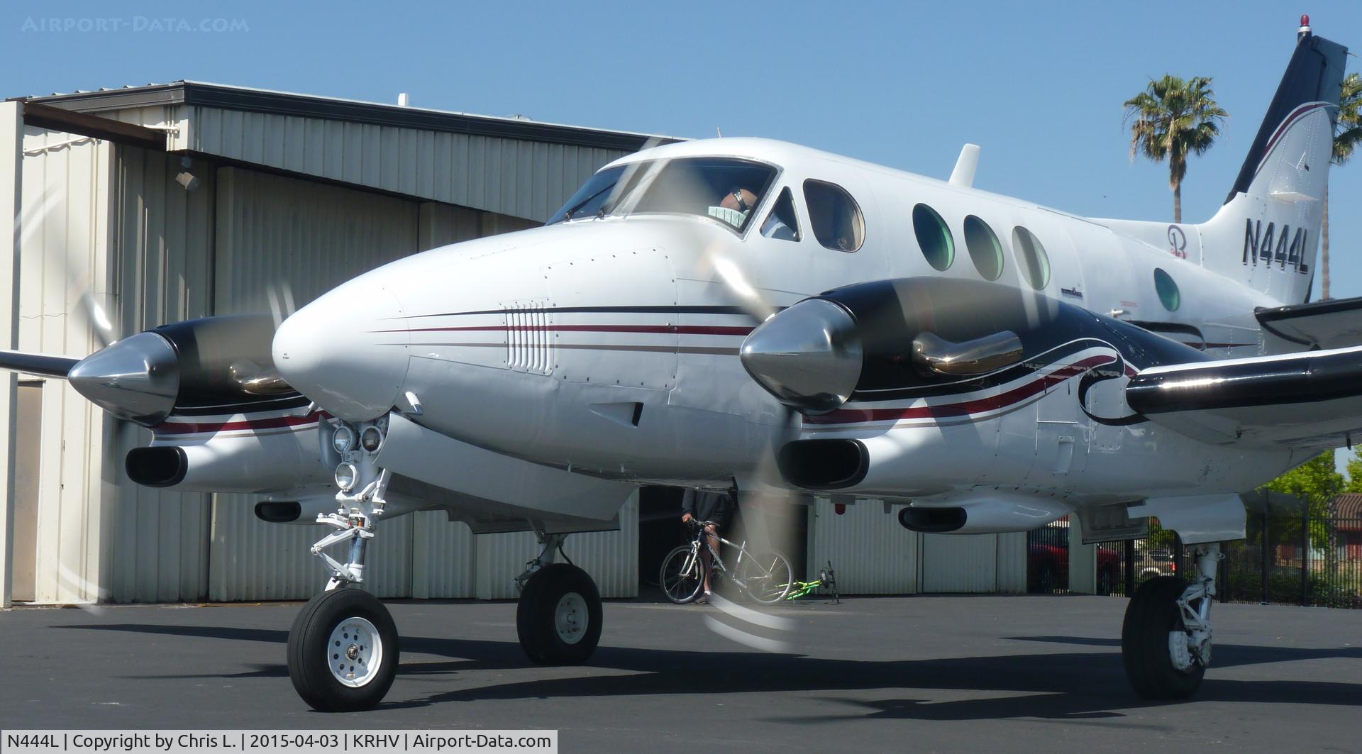 N444L, 1980 Beech E90 King Air C/N LW-344, A transient 1980 King Air E90 getting ready for departure just after being sold by Lafferty Aircraft Sales. This was the last time this plane will ever be at Reid Hillview Airport so I took a LOT of pictures before it left.