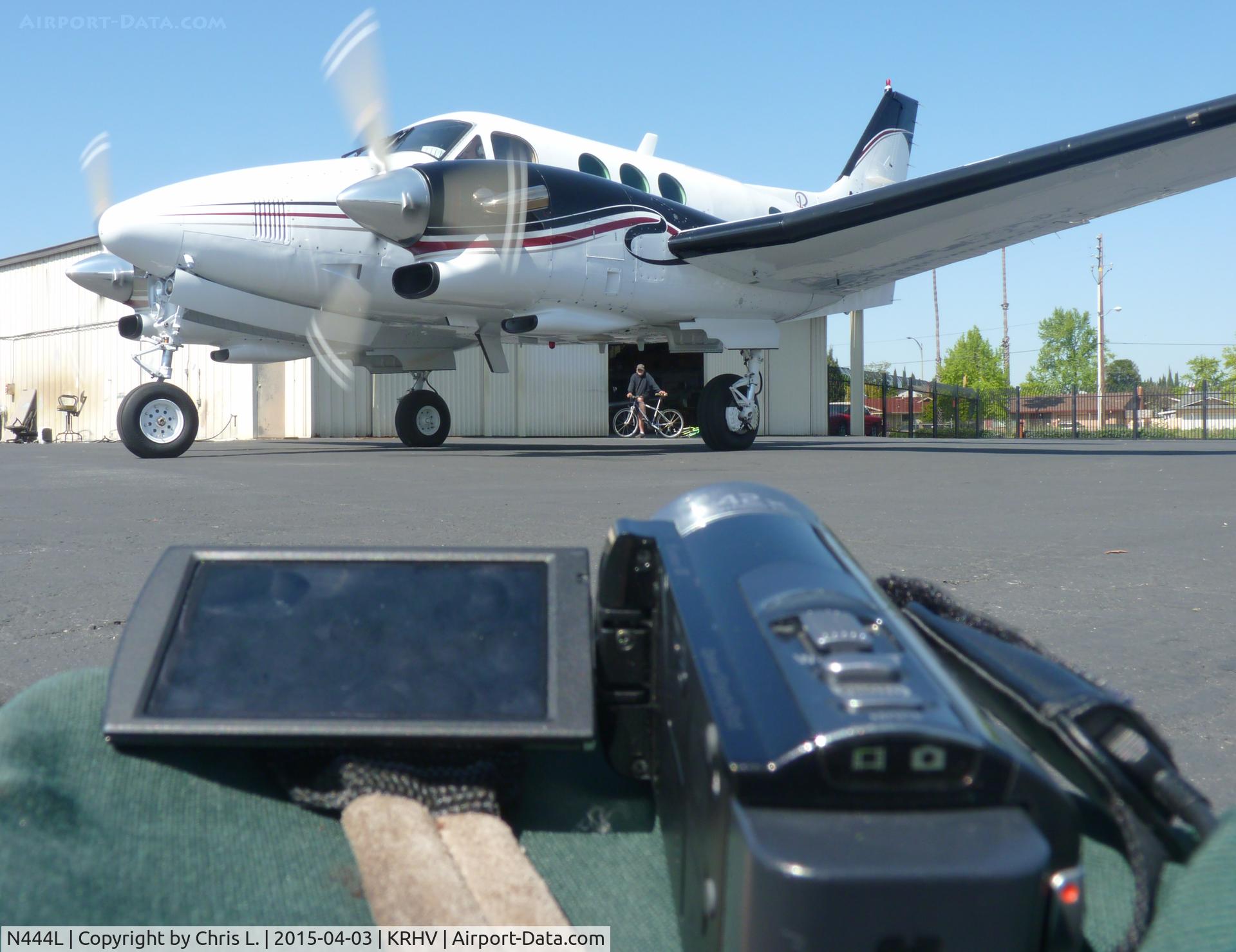 N444L, 1980 Beech E90 King Air C/N LW-344, A transient 1980 King Air E90 getting ready for departure just after being sold by Lafferty Aircraft Sales. This was the last time this plane will ever be at Reid Hillview Airport so I took a LOT of pictures before it left.