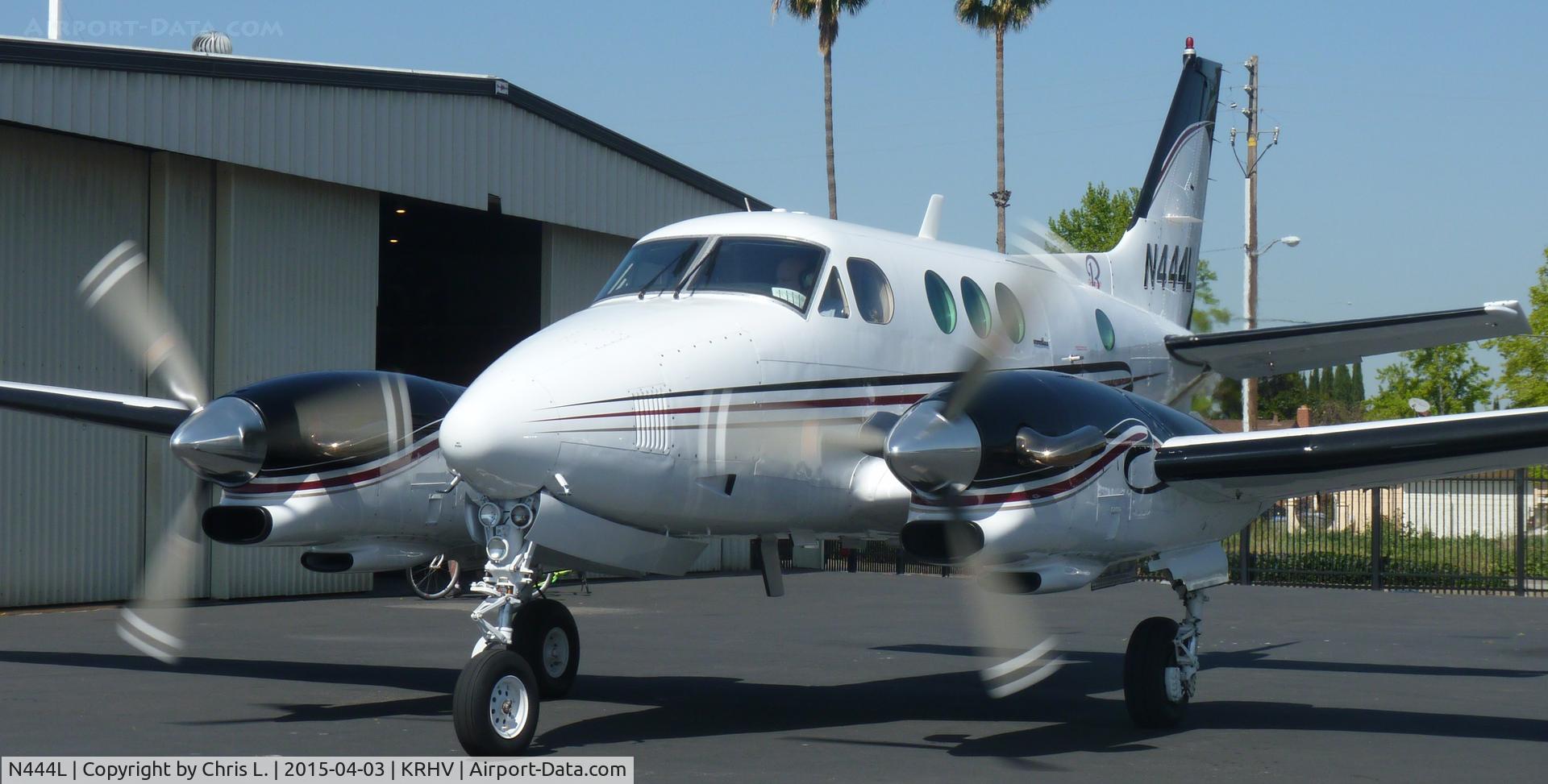 N444L, 1980 Beech E90 King Air C/N LW-344, A transient 1980 King Air E90 getting ready for departure just after being sold by Lafferty Aircraft Sales. This was the last time this plane will ever be at Reid Hillview Airport so I took a LOT of pictures before it left.