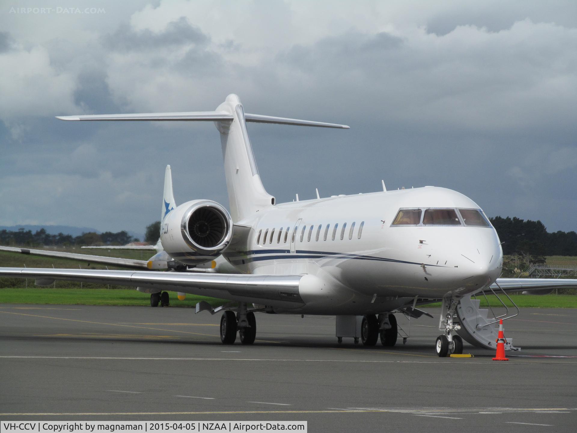 VH-CCV, 2004 Bombardier BD-700-1A10 Global Express C/N 9133, on convair apron