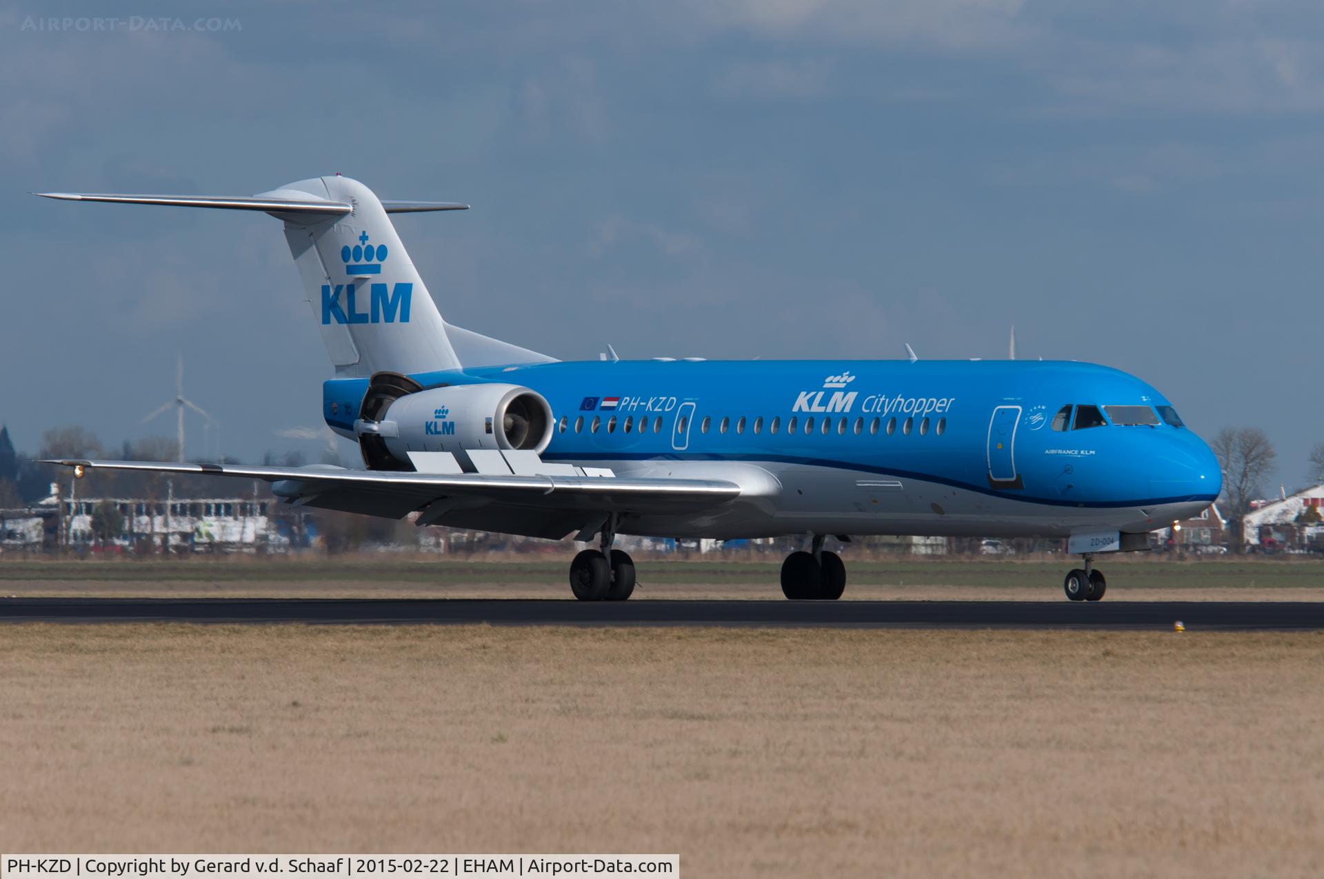 PH-KZD, 1997 Fokker 70 (F-28-0070) C/N 11582, Schiphol, February 2015