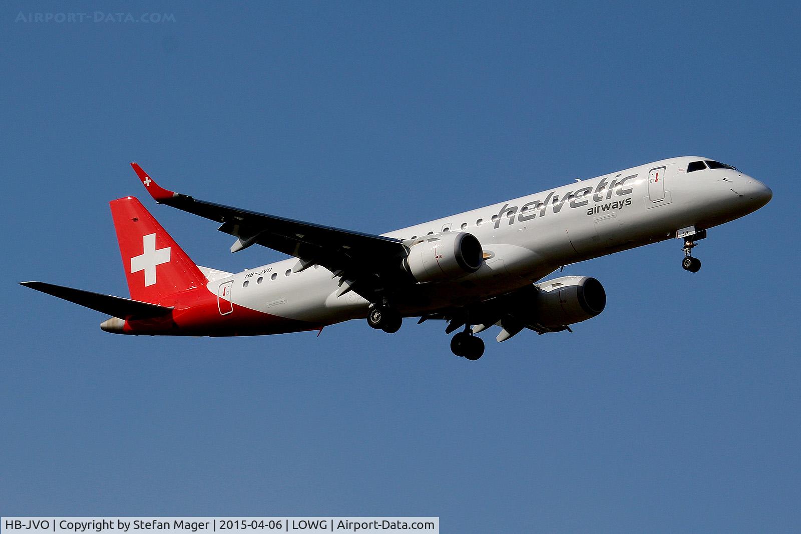 HB-JVO, 2009 Embraer 190LR (ERJ-190-100LR) C/N 19000294, Helvetic ERJ-190 @GRZ (ex Niki OE-IHB)