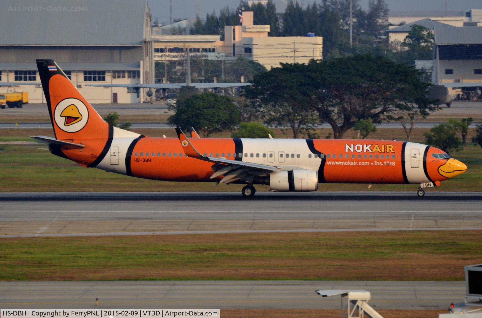 HS-DBH, 2002 Boeing 737-83N C/N 32614, Colorful Nok Air B738 arriving in DMK.