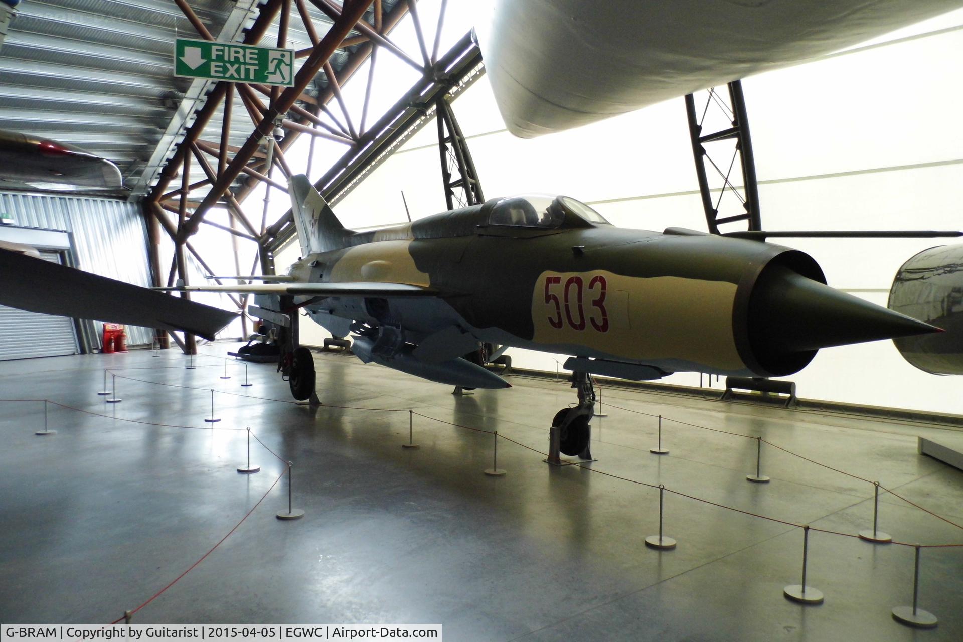 G-BRAM, 1966 Mikoyan-Gurevich MiG-21PF C/N 760503, Cosford Air Museum