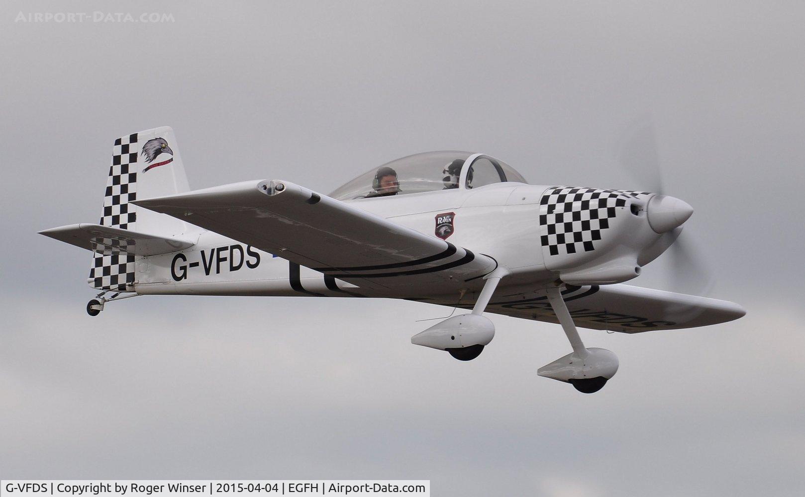 G-VFDS, 2012 Vans RV-8 C/N PFA 303-14637, Raven 2 in Team Raven departing Runway 04.